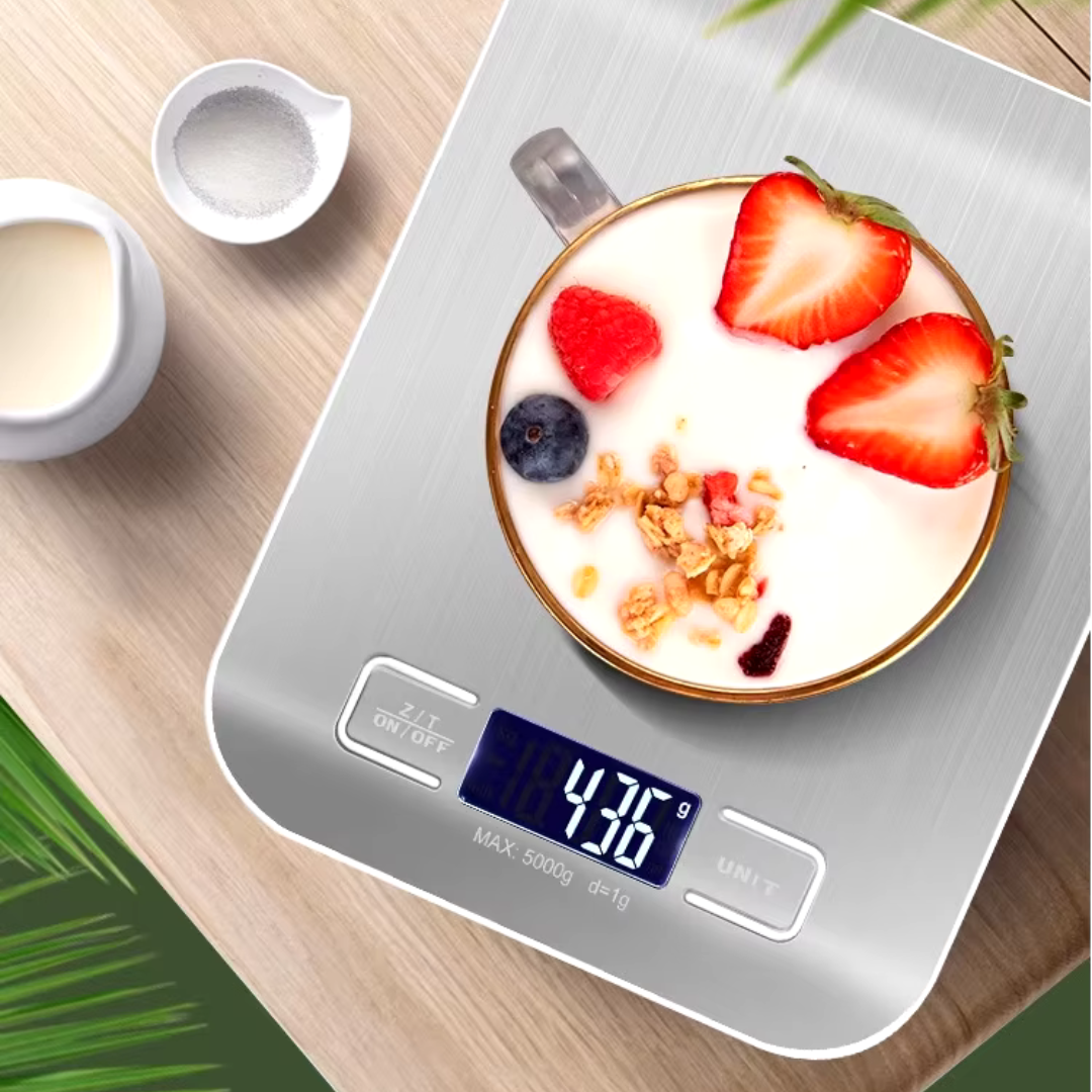 Balança de Cozinha Digital Elétrica Multifuncional 1 g/10 kg com Display LCD