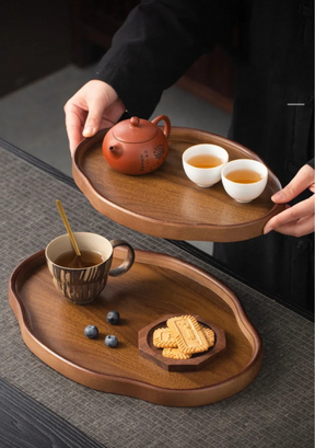 Bandeja de Madeira Decorativa para Servir e Decorar
