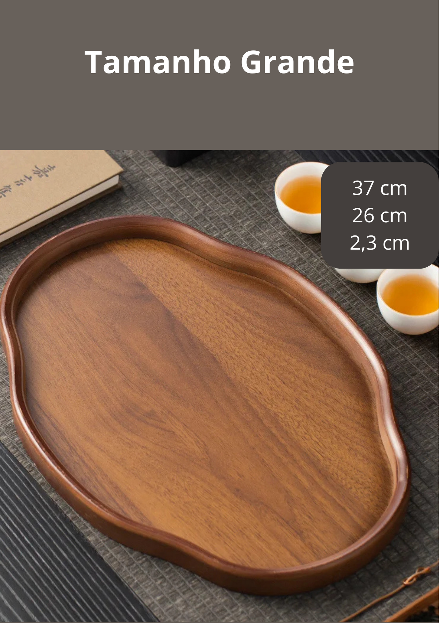 Bandeja de Madeira Decorativa para Servir e Decorar