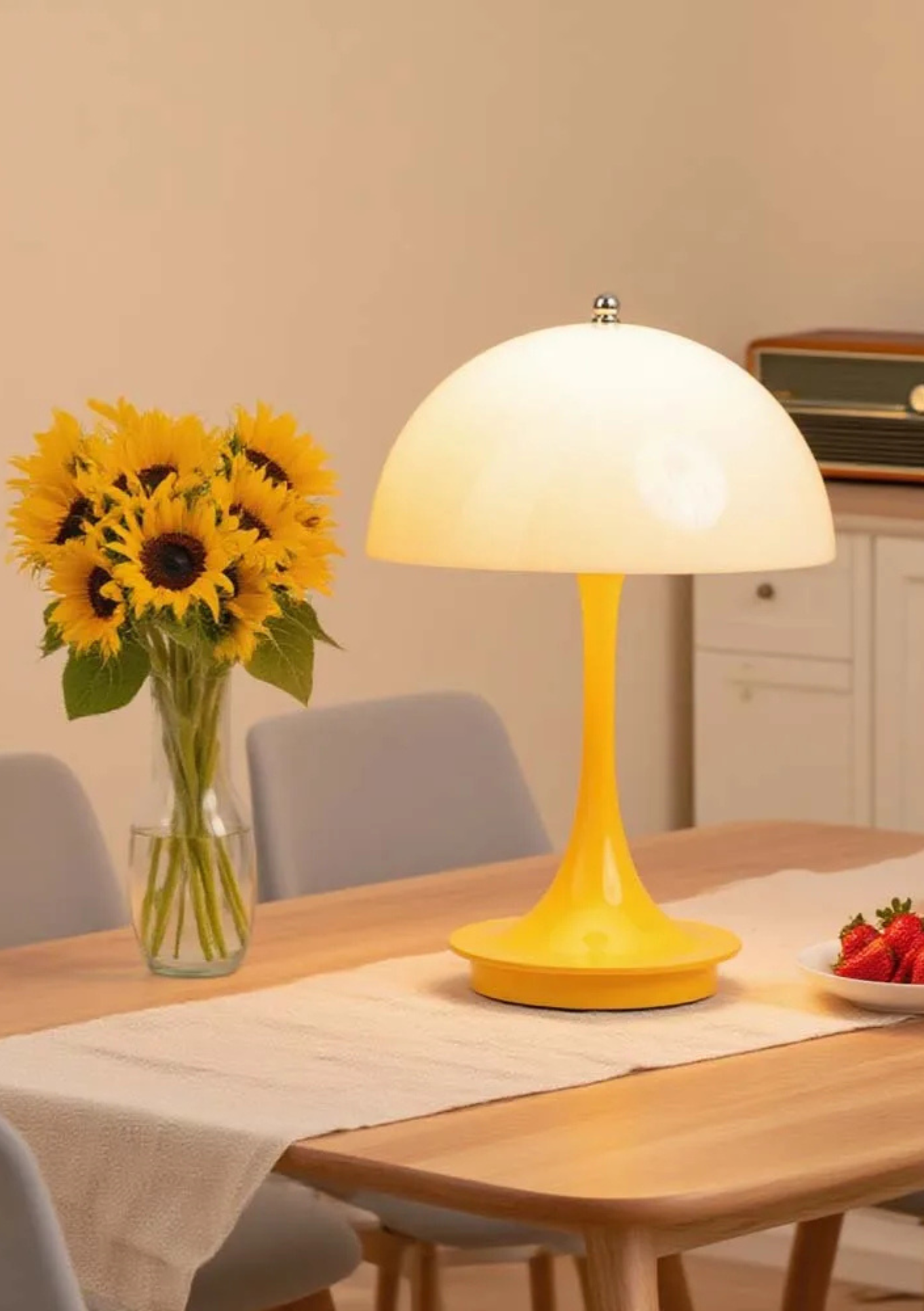 Candeeiro de Mesa Cogumelo LED 3 Cores