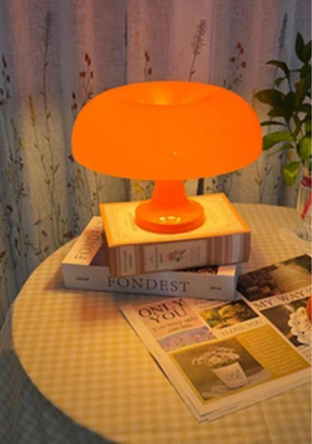 Candeeiro de Mesa Design Cogumelo Lâmpada Decorativa USB com Três Modos de Luz