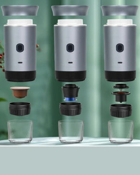 Máquina de Café Expresso Portátil Elétrica 3 em 1 Cápsulas e Pó Sem Fio