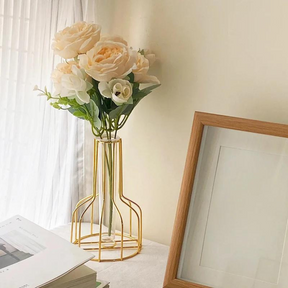 Vaso Decorativo em Ferro Forjado com Recipiente Hidropônico Moderno e Minimalista