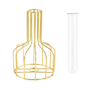 Vaso Decorativo em Ferro Forjado com Recipiente Hidropônico Moderno e Minimalista