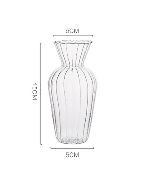 Vaso de Vidro Nórdico Transparente para Decoração de Flores e Arranjos